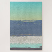 Abstract blauw legpuzzel (Verticaal)