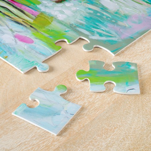 Abstract blauw legpuzzel (Zijkant)