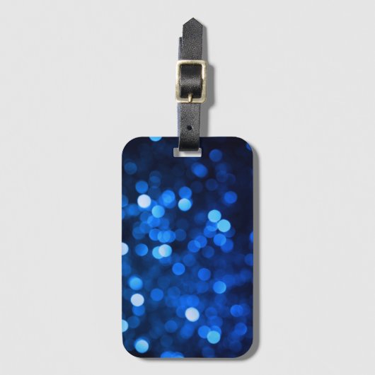 Abstract blauw licht stippen bagagelabel (Voorkant (verticaal))