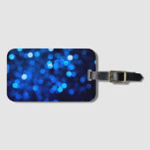 Abstract blauw licht stippen bagagelabel (Voorkant (horizontaal))