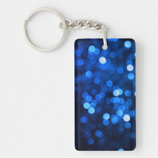 Abstract blauw licht stippen sleutelhanger (Voorkant)