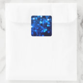 Abstract blauw licht stippen vierkante sticker (Tas)