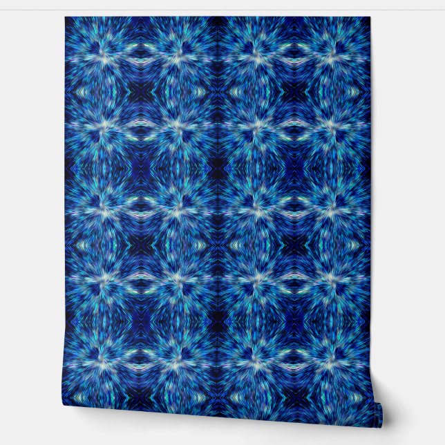 Abstract blauw lichtpatroon behang (Afrollen)