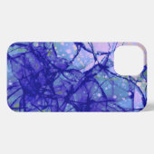 Abstract blauw Lila Vloeibare Kunst iPhone Hoesje (Achterkant horizontaal)