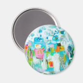 Abstract blauw magneet (Voorkant / Achterkant)