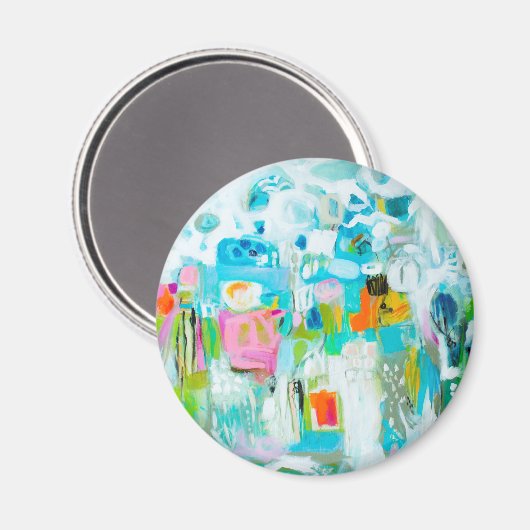 Abstract blauw magneet (Voorkant / Achterkant)