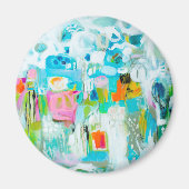 Abstract blauw magneet (Voorkant)