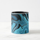 Abstract Blauw Marmer Golf Design Mok (Midden)