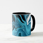 Abstract Blauw Marmer Golf Design Mok (Voorkant rechts)