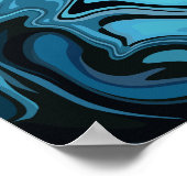 Abstract Blauw Marmer Golf Design Poster (Hoek)