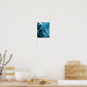 Abstract Blauw Marmer Golf Design Poster (Keuken)