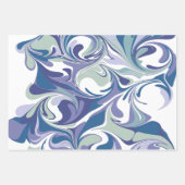 Abstract blauw marmer-patroon inpakpapier vel (Voorkant 3)