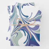 Abstract blauw marmer-patroon inpakpapier vel (In situ)