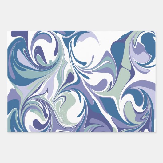 Abstract blauw marmer-patroon inpakpapier vel (Voorkant)
