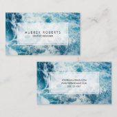 Abstract blauw marmerpatroon visitekaartje (Voorkant / Achterkant)