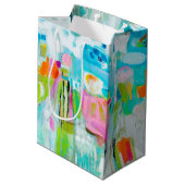 Abstract blauw medium cadeauzakje (Achterkant Gekanteld)