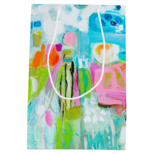 Abstract blauw medium cadeauzakje (Achterkant)