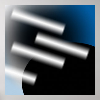 Abstract blauw met lichtstraal AP0005 Poster