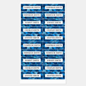 Abstract blauw motief waterdicht naamlabel labels (Vel)