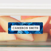 Abstract blauw motief waterdicht naamlabel labels (Aangebracht)