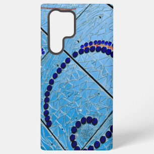 Abstract Blauw Mozaïek Spiegel Samsung Galaxy Hoesje