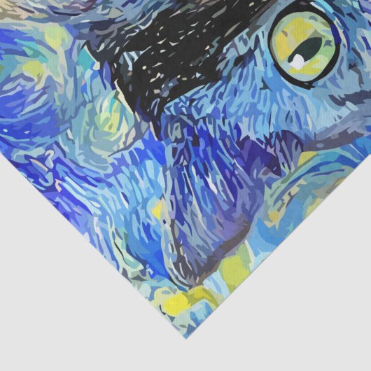 Abstract blauw mozaïekkattenonthoofdepapier tissuepapier (Detail)