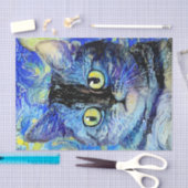 Abstract blauw mozaïekkattenonthoofdepapier tissuepapier (Craft)