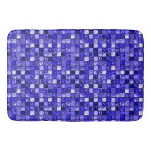 Abstract Blauw Mozaïekontwerp Met Glanzende Textur Badmat