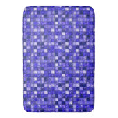 Abstract Blauw Mozaïekontwerp Met Glanzende Textur Badmat (Voorkant Verticaal)