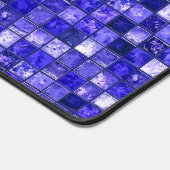 Abstract Blauw Mozaïekontwerp Met Glanzende Textur Bureaumat (Hoek)