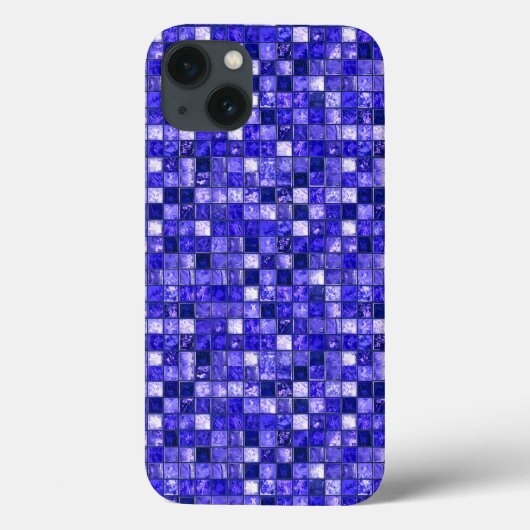 Abstract Blauw Mozaïekontwerp Met Glanzende Textur Case-Mate iPhone Case (Achterkant)