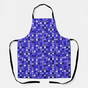 Abstract Blauw Mozaïekontwerp Met Glanzende Textur Schort