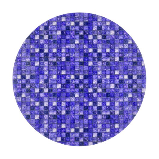 Abstract Blauw Mozaïekontwerp Met Glanzende Textur Snijplank (Voorkant)