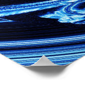 Abstract Blauw Neon "Bloem" Poster (Hoek)