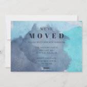 Abstract Blauw Nieuw Huis voor Feestdagen Foto Ver Feestdagenkaart (Achterkant)