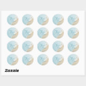 Abstract Blauw Oceaan Dank Je Ronde Sticker (Vel)