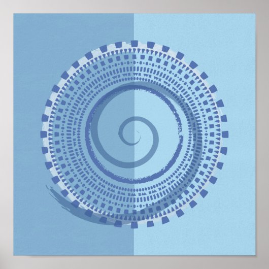 Abstract blauw ontwerp van de wervelkolom voor geo poster (Voorkant)