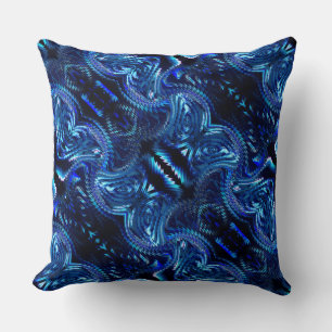 Abstract blauw ontwerp van zigzag kussen