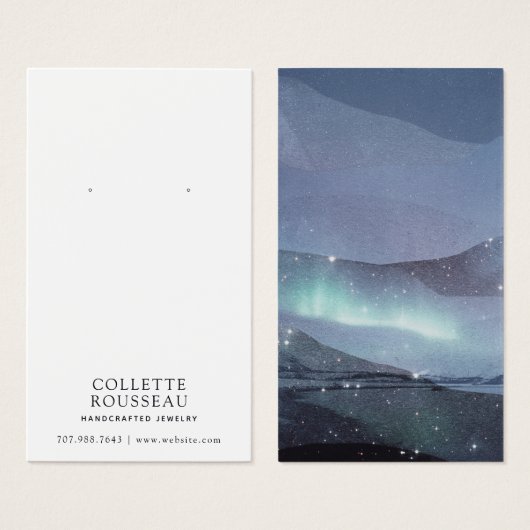 Abstract Blauw Oorbel Sieraden Display Visitekaartje (Voorkant /achterkant)