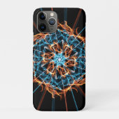 Abstract Blauw Oranje Flames Hexagon Case-Mate iPhone Case (Achterkant)