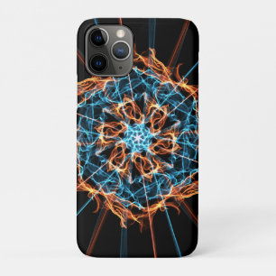 Abstract Blauw Oranje Flames Hexagon Case-Mate iPhone Case