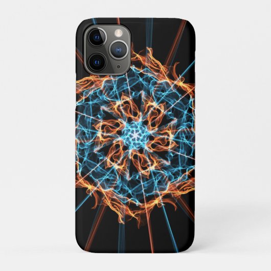 Abstract Blauw Oranje Flames Hexagon Case-Mate iPhone Case (Achterkant)