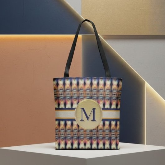 Abstract Blauw, Oranje & Multi Tote Bag