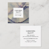 Abstract   blauw Paars-alcoholinkt Vloeibaar art Vierkante Visitekaartje (Voorkant / Achterkant)