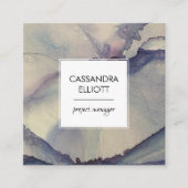 Abstract blauw Paars-alcoholinkt Vloeibaar art Vierkante Visitekaartje (Voorkant)