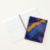 Abstract blauw paars astrologisch wiel notitieboek (Binnen)