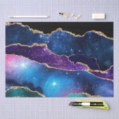 Abstract blauw Paars goud Glitter Celestial Agate Tissuepapier (Craft)