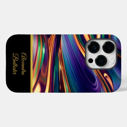 Abstract blauw paars goud smaragdgroen geel Case-Mate iPhone case (Achterkant (horizontaal))