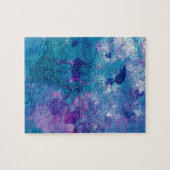 Abstract blauw Paars Legpuzzel (Horizontaal)