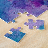 Abstract blauw Paars Legpuzzel (Zijkant)